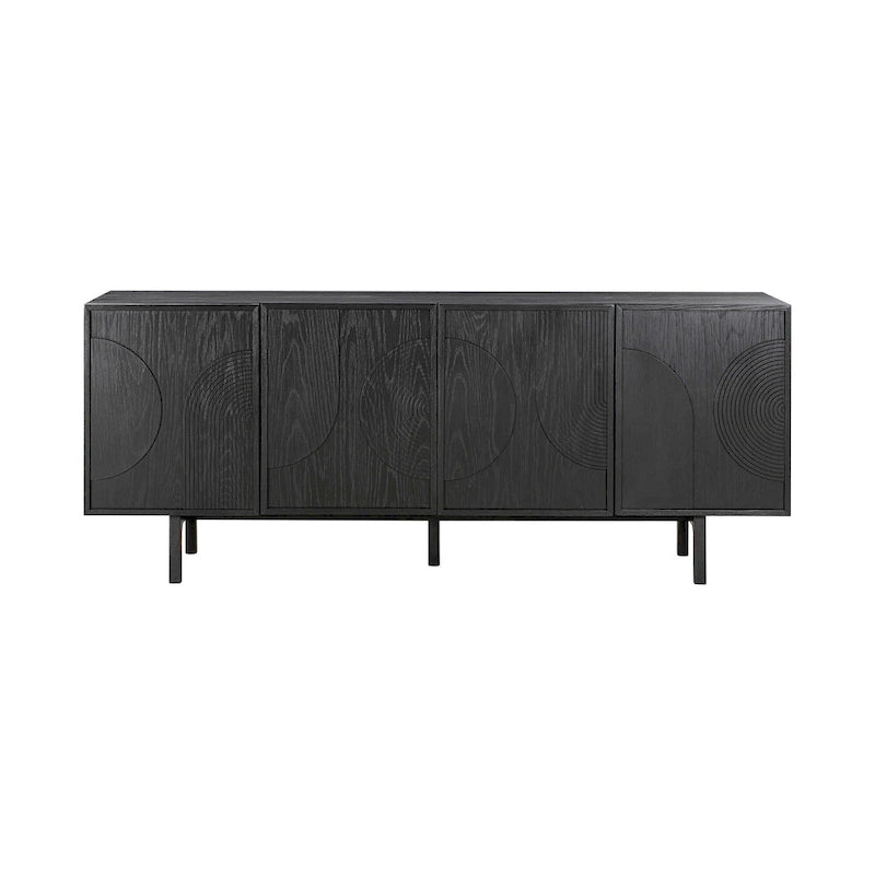 Buffet console Dene 79 pouces avec 4 portes, noir