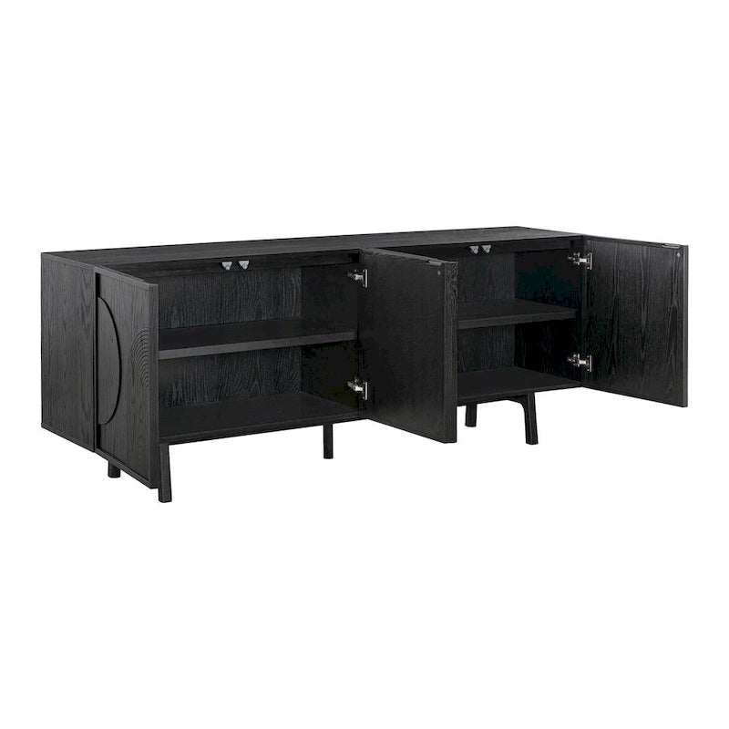 Buffet console Dene 79 pouces avec 4 portes, noir