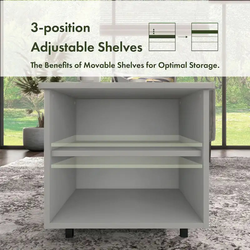 Table basse moderne DH BASIC de 94 cm (37 pouces) avec plateau relevable, éclairage LED 16 couleurs et étagère réglable
