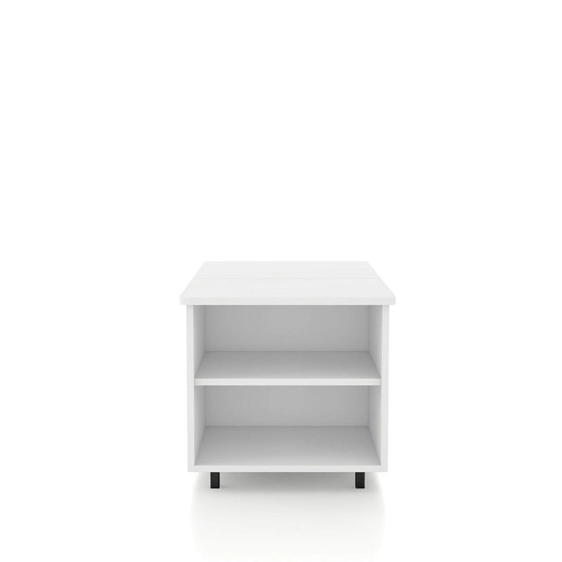 Table basse moderne DH BASIC de 94 cm (37 pouces) avec plateau relevable, éclairage LED 16 couleurs et étagère réglable