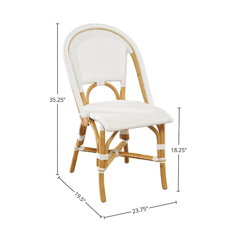 Chaise de salle à manger Leroy en rotin blanc