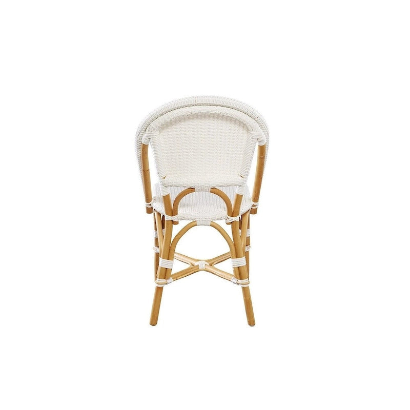 Chaise de salle à manger Leroy en rotin blanc