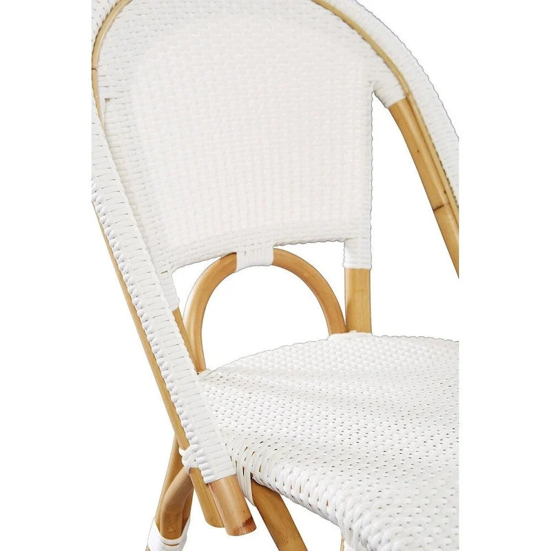Chaise de salle à manger Leroy en rotin blanc