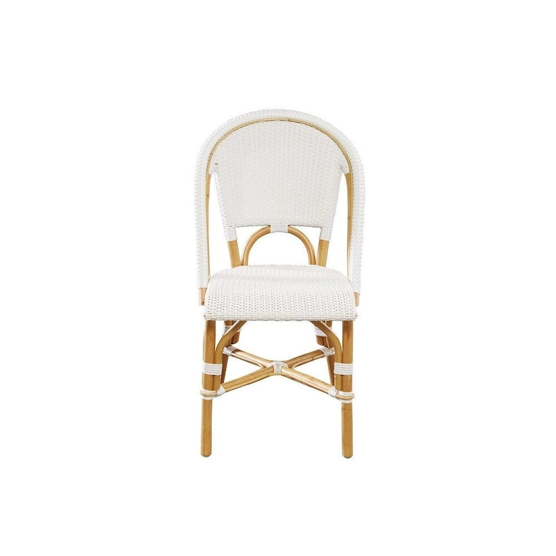 Chaise de salle à manger Leroy en rotin blanc