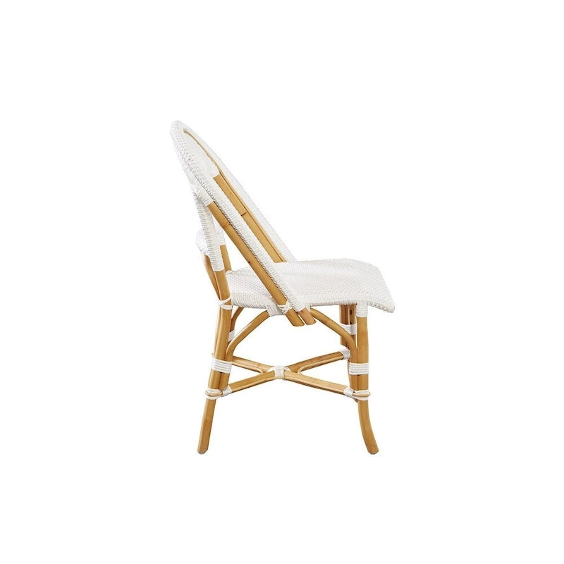 Chaise de salle à manger Leroy en rotin blanc
