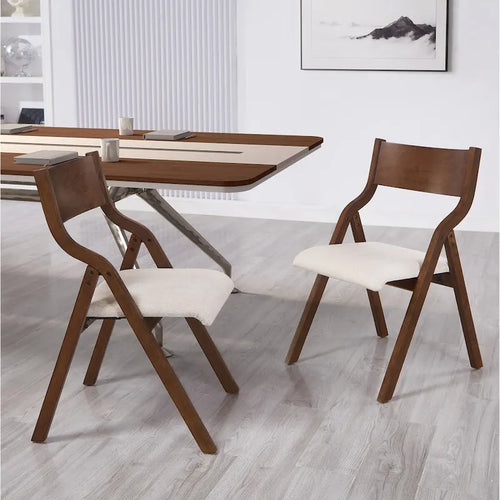Lot de 2 chaises de salle à manger pliantes rembourrées en bois, peu encombrantes - Gain de place