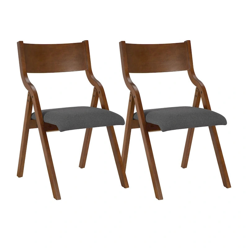 Lot de 2 chaises de salle à manger pliantes rembourrées en bois, peu encombrantes - Gain de place