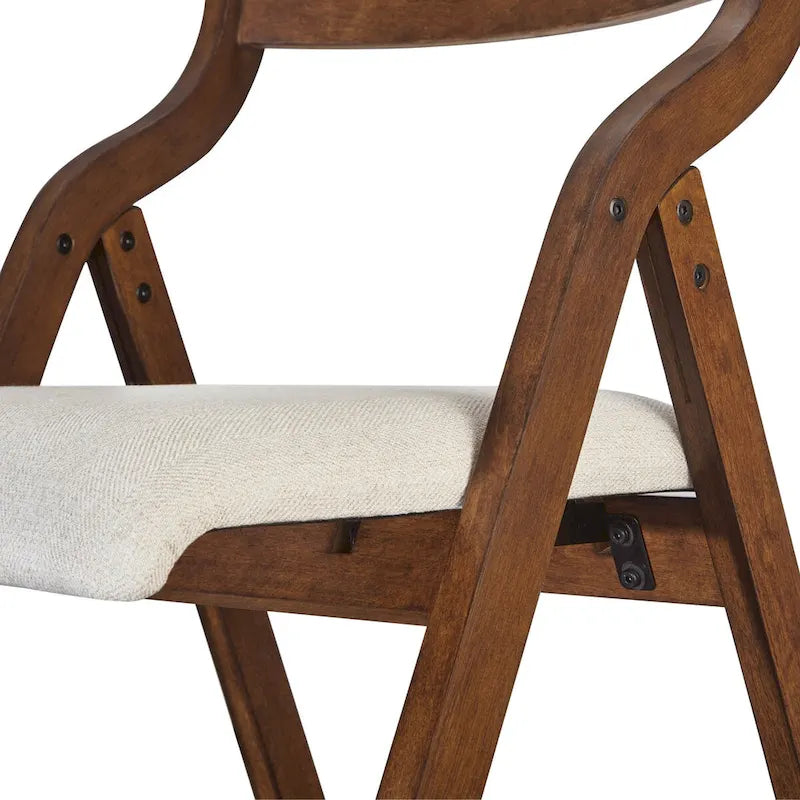 Lot de 2 chaises de salle à manger pliantes rembourrées en bois, peu encombrantes - Gain de place