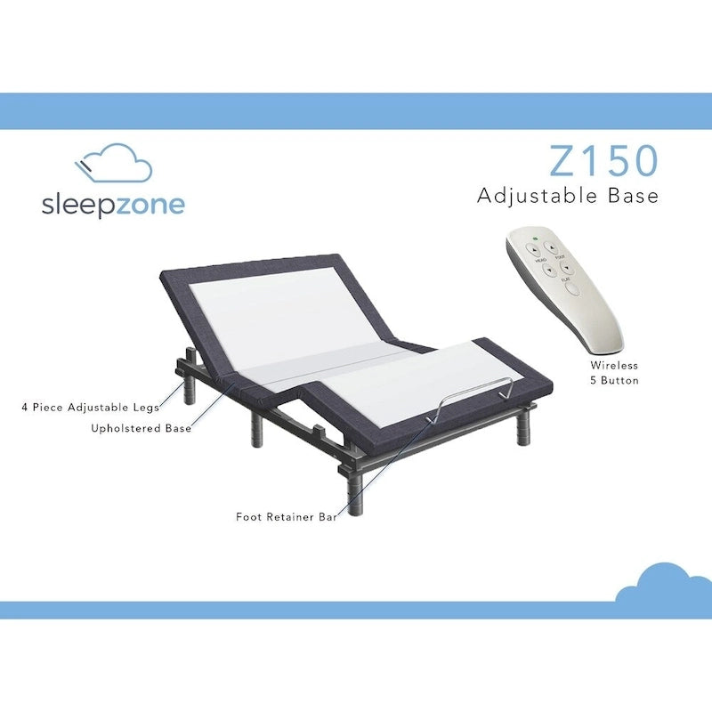 Ensemble matelas et sommier articulé Sleep Zone Pacifica de 30 cm (12 pouces) en mousse à mémoire de forme