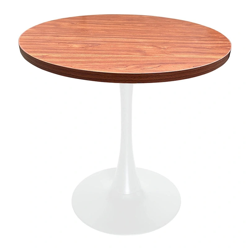 Table de salle à manger ronde Bristol 36 pour 4 personnes avec plateau en MDF et piètement moderne en fer blanc pour cuisine et salle à manger