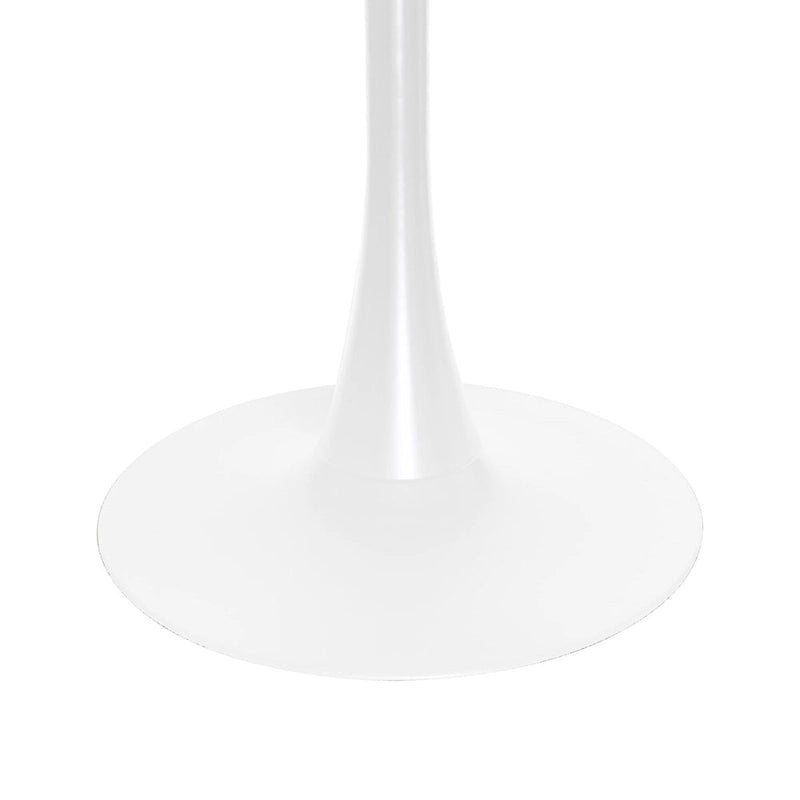 Table de salle à manger ronde Bristol 36 pour 4 personnes avec plateau en MDF et piètement moderne en fer blanc pour cuisine et salle à manger