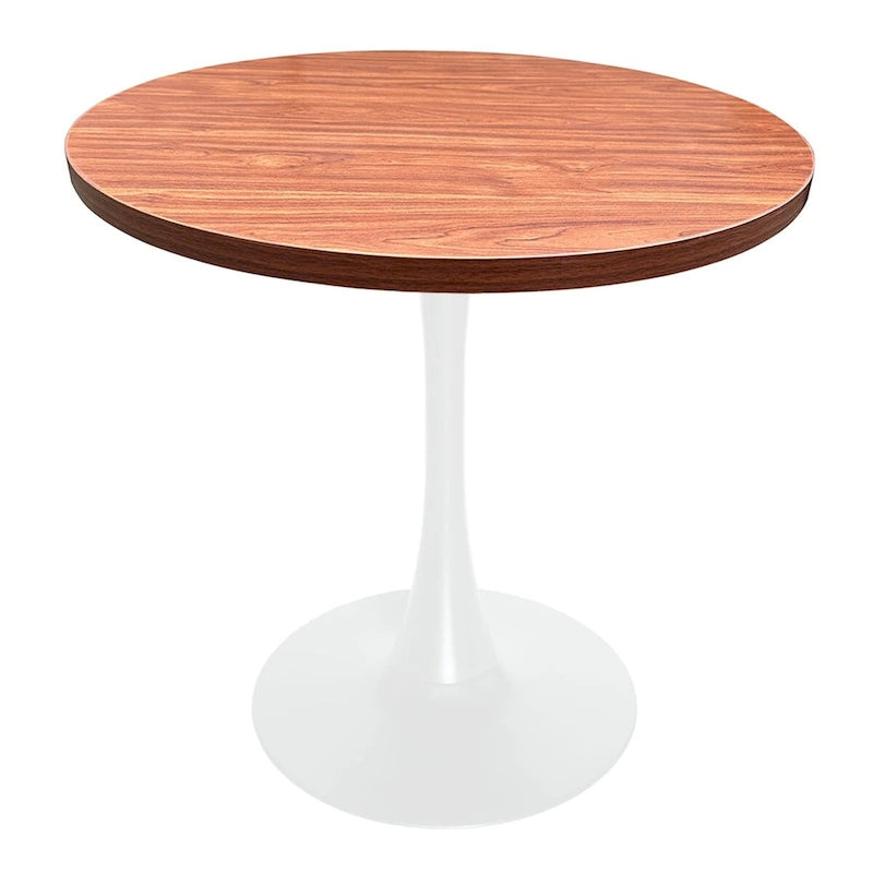 Table de salle à manger ronde Bristol 36 pour 4 personnes avec plateau en MDF et piètement moderne en fer blanc pour cuisine et salle à manger