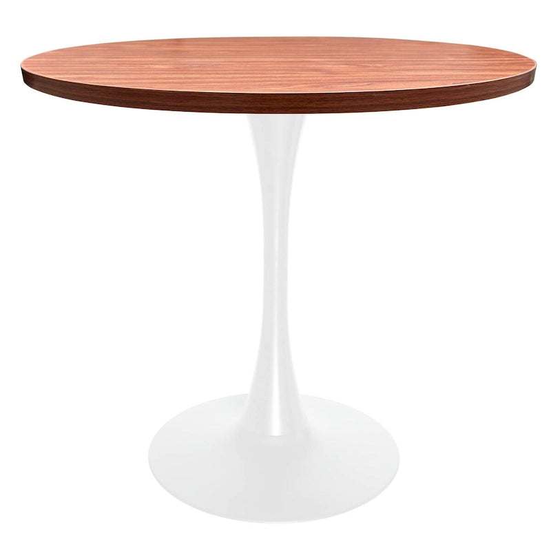 Table de salle à manger ronde Bristol 36 pour 4 personnes avec plateau en MDF et piètement moderne en fer blanc pour cuisine et salle à manger
