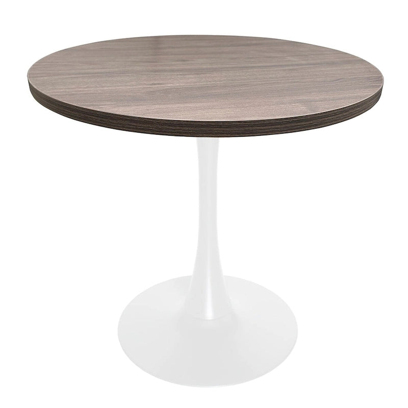 Table de salle à manger ronde Bristol 36 pour 4 personnes avec plateau en MDF et piètement moderne en fer blanc pour cuisine et salle à manger