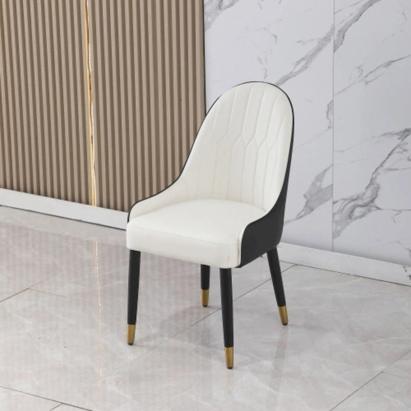 Ensemble table à manger contemporaine en marbre doré de 71 pouces avec 6 chaises