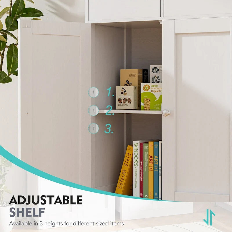 Meuble de rangement de salle de bain Futzca, armoire garde-manger autoportante avec 2 tiroirs