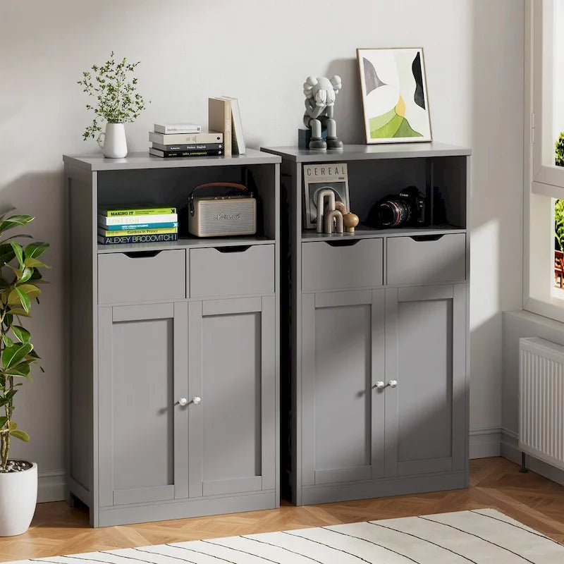 Meuble de rangement de salle de bain Futzca, armoire garde-manger autoportante avec 2 tiroirs