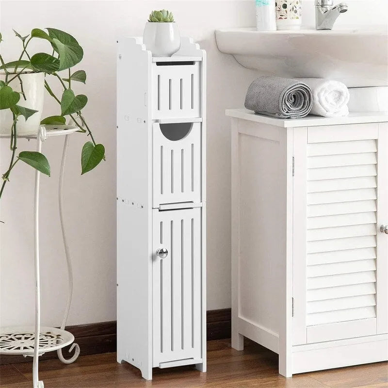 Meuble de rangement pour salle de bain, petit format, idéal pour les petites salles de bain - 17 cm (P) x 13 cm (L) x 76 cm (H)