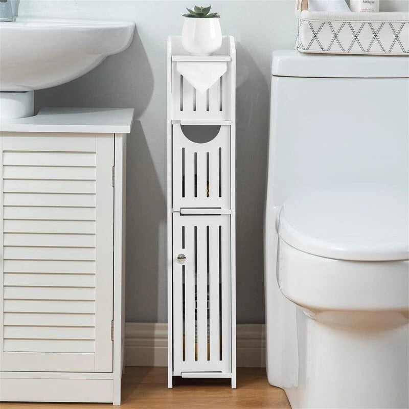 Meuble de rangement pour salle de bain, petit format, idéal pour les petites salles de bain - 17 cm (P) x 13 cm (L) x 76 cm (H)
