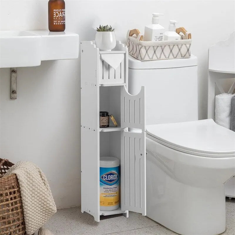 Meuble de rangement pour salle de bain, petit format, idéal pour les petites salles de bain - 17 cm (P) x 13 cm (L) x 76 cm (H)