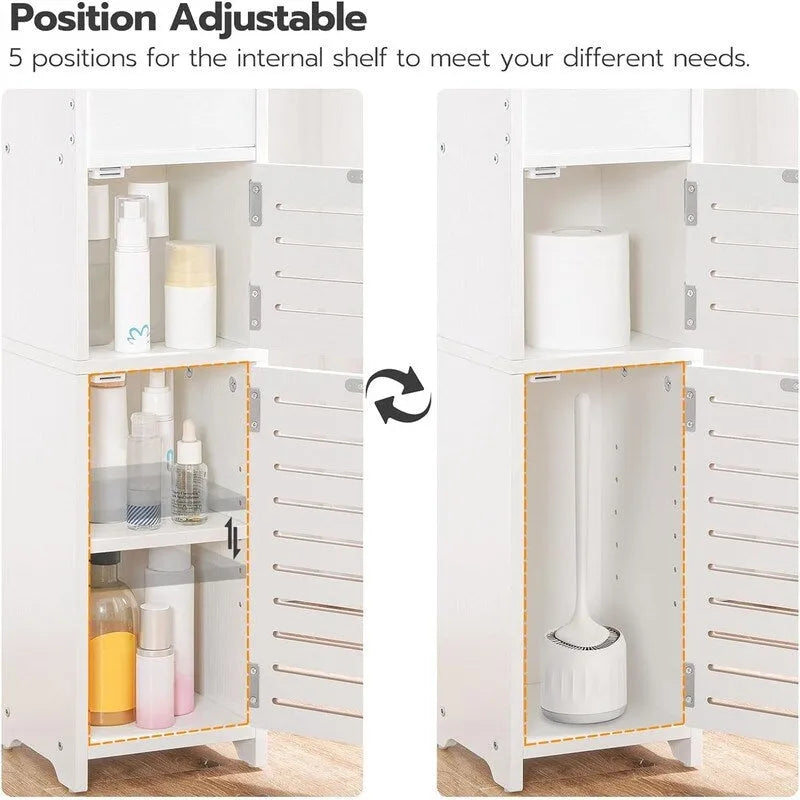 Petit meuble de rangement pour salle de bain avec porte - 7,9 cm (P) x 7,9 cm (L) x 30,7 cm (H)