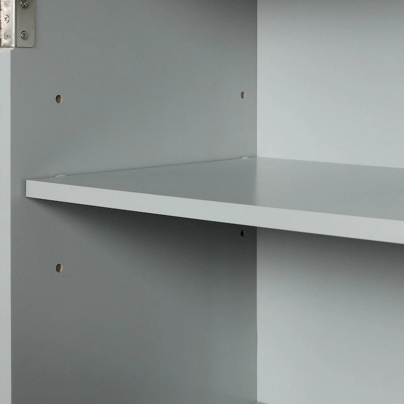 Armoire de rangement de salle de bain haute, avec deux portes et tiroirs, étagère réglable