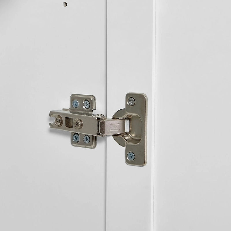 Armoire de rangement de salle de bain haute, avec deux portes et tiroirs, étagère réglable