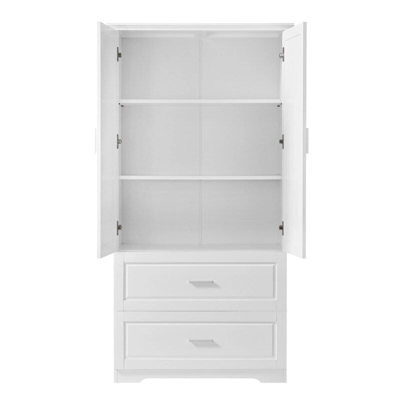 Armoire de rangement large avec 2 portes et 2 tiroirs