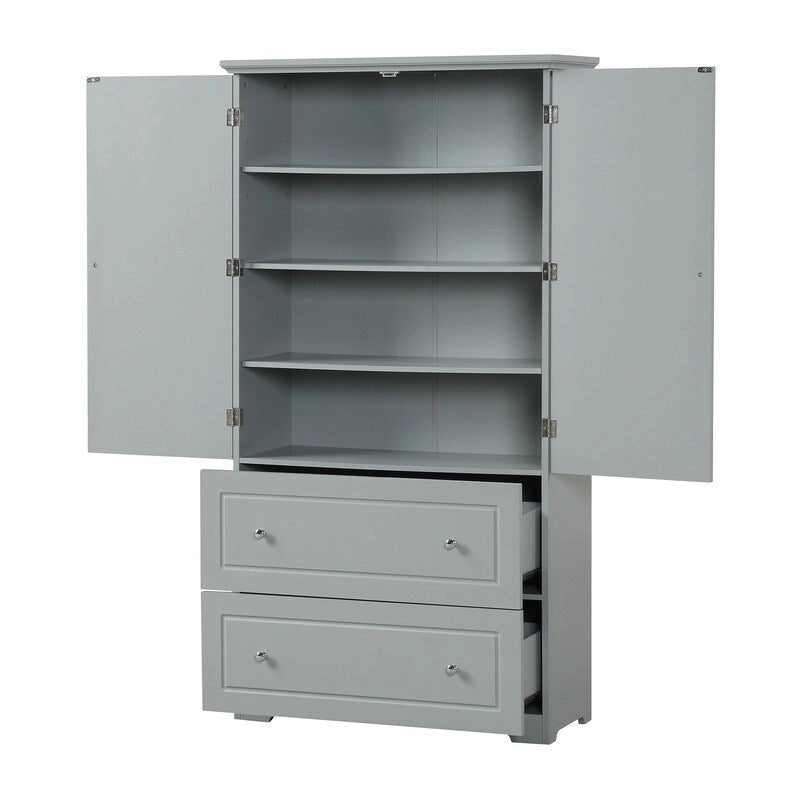 Armoire de rangement large avec 2 portes et 2 tiroirs