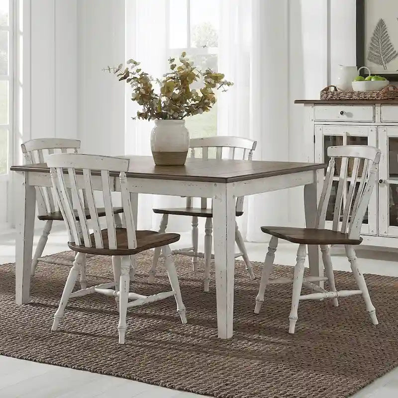 Ensemble table rectangulaire d'extérieur avec chaises de salle à manger - Différentes options