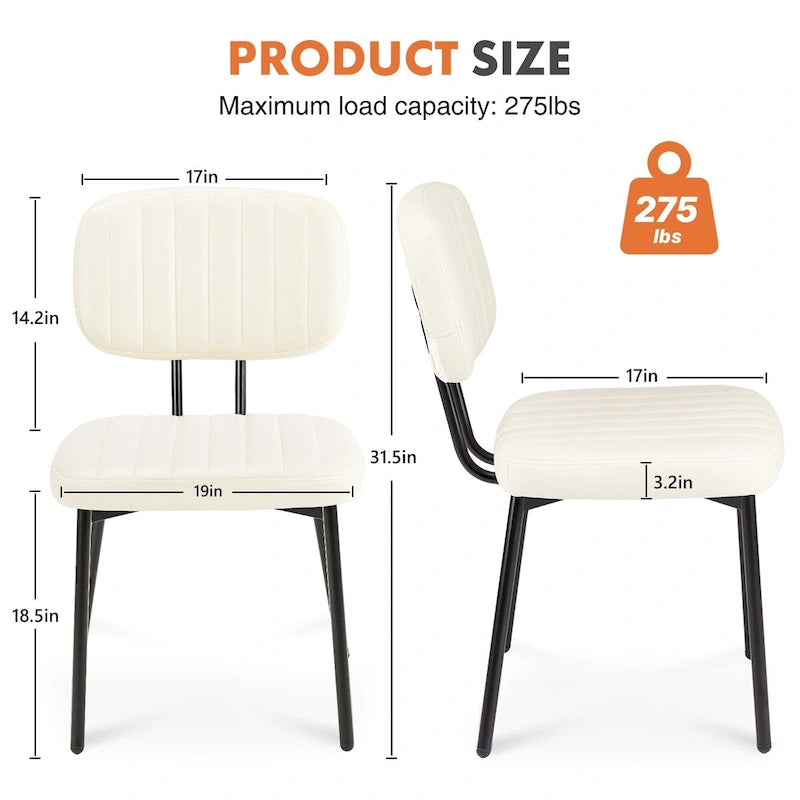 Chaises d'appoint rembourrées de style moderne du milieu du siècle pour cuisine et salle à manger