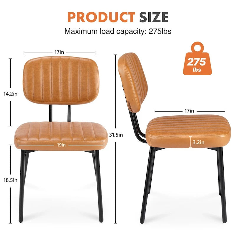 Chaises d'appoint rembourrées de style moderne du milieu du siècle pour cuisine et salle à manger