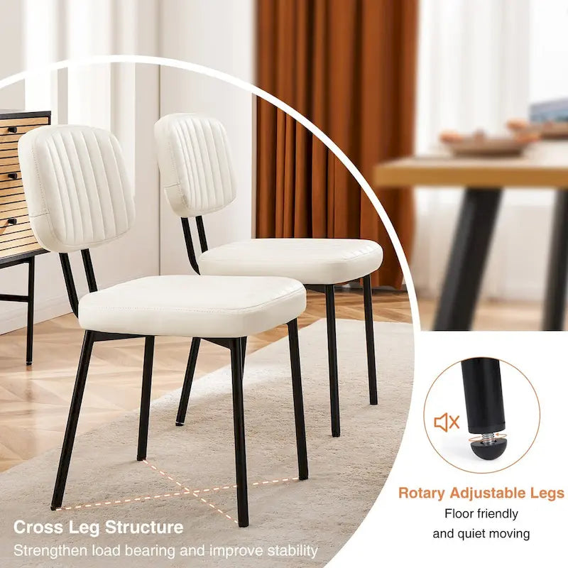 Chaises d'appoint rembourrées de style moderne du milieu du siècle pour cuisine et salle à manger