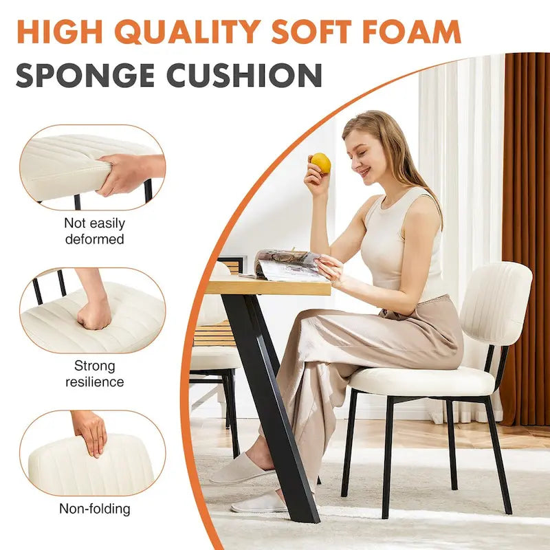 Chaises d'appoint rembourrées de style moderne du milieu du siècle pour cuisine et salle à manger