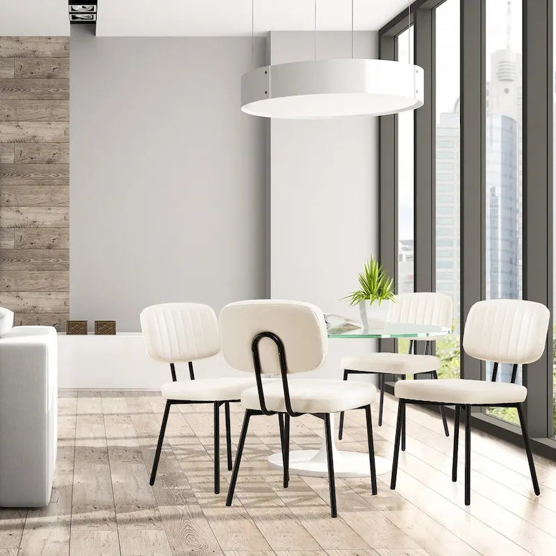 Chaises d'appoint rembourrées de style moderne du milieu du siècle pour cuisine et salle à manger