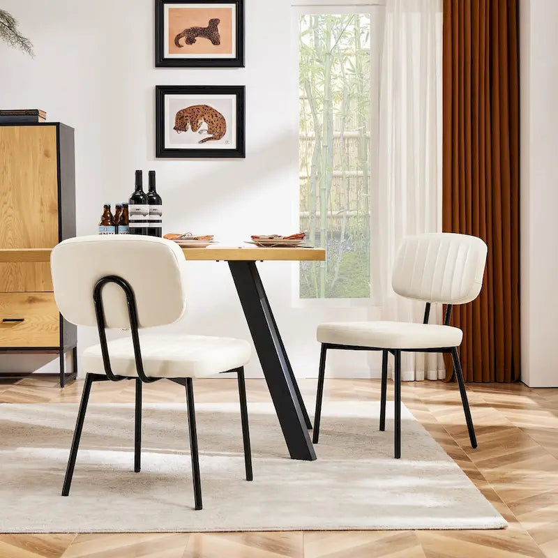 Chaises d'appoint rembourrées de style moderne du milieu du siècle pour cuisine et salle à manger