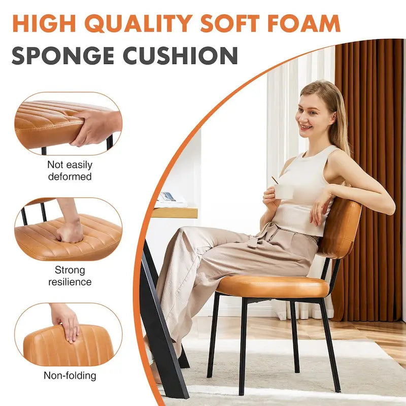 Chaises d'appoint rembourrées de style moderne du milieu du siècle pour cuisine et salle à manger