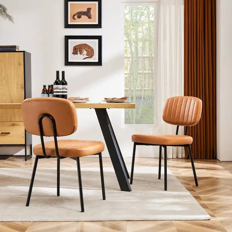 Chaises d'appoint rembourrées de style moderne du milieu du siècle pour cuisine et salle à manger