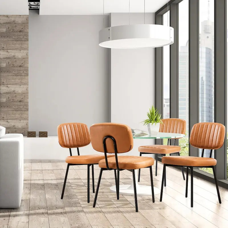 Chaises d'appoint rembourrées de style moderne du milieu du siècle pour cuisine et salle à manger