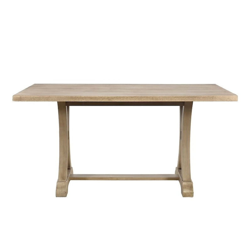 Ensemble de salle à manger de style campagnard 6 pièces pour 6 personnes - Table rectangulaire à tréteaux avec chaises et banc
