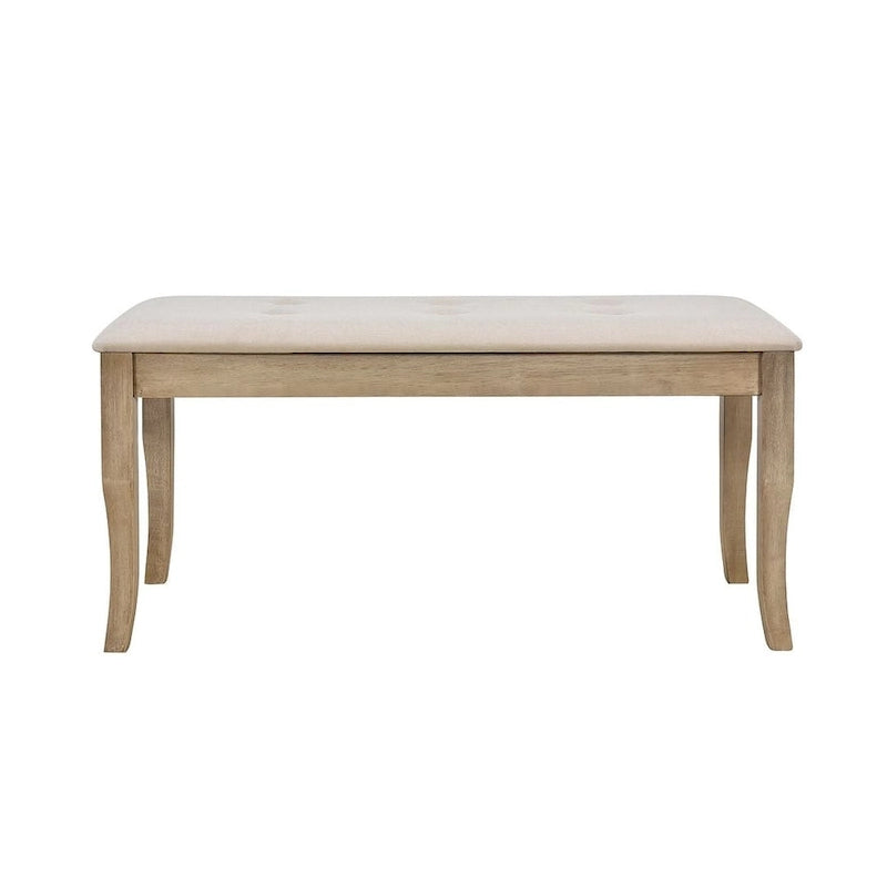 Ensemble de salle à manger de style campagnard 6 pièces pour 6 personnes - Table rectangulaire à tréteaux avec chaises et banc