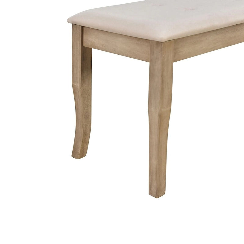 Ensemble de salle à manger de style campagnard 6 pièces pour 6 personnes - Table rectangulaire à tréteaux avec chaises et banc