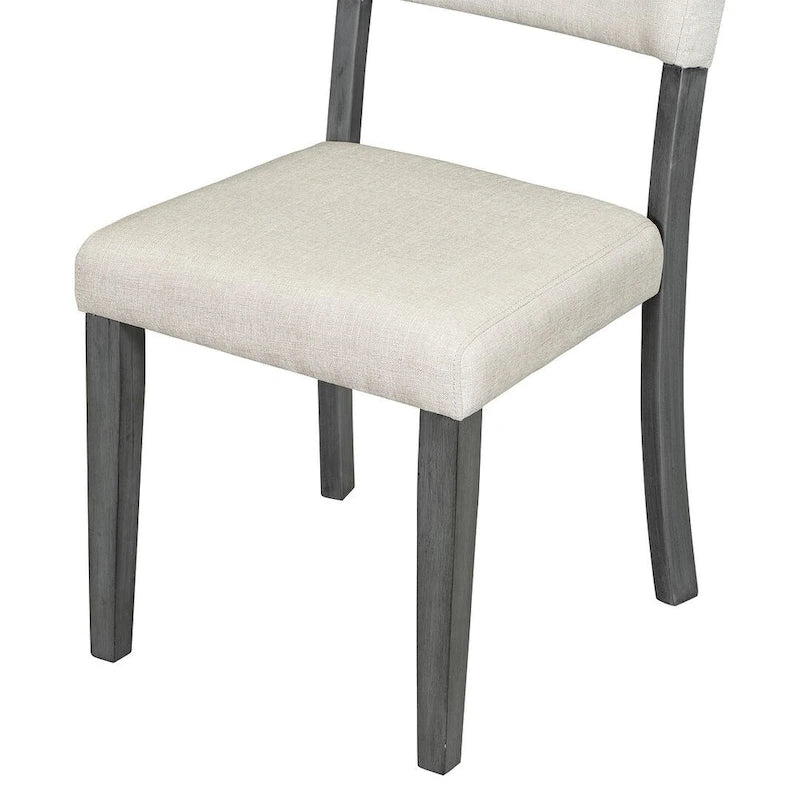 Ensemble de salle à manger rond rétro 5 pièces pour 4 personnes avec 4 chaises rembourrées