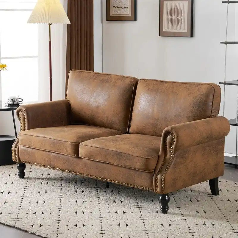 673231 Canapé double rembourré style milieu du siècle pour intérieur