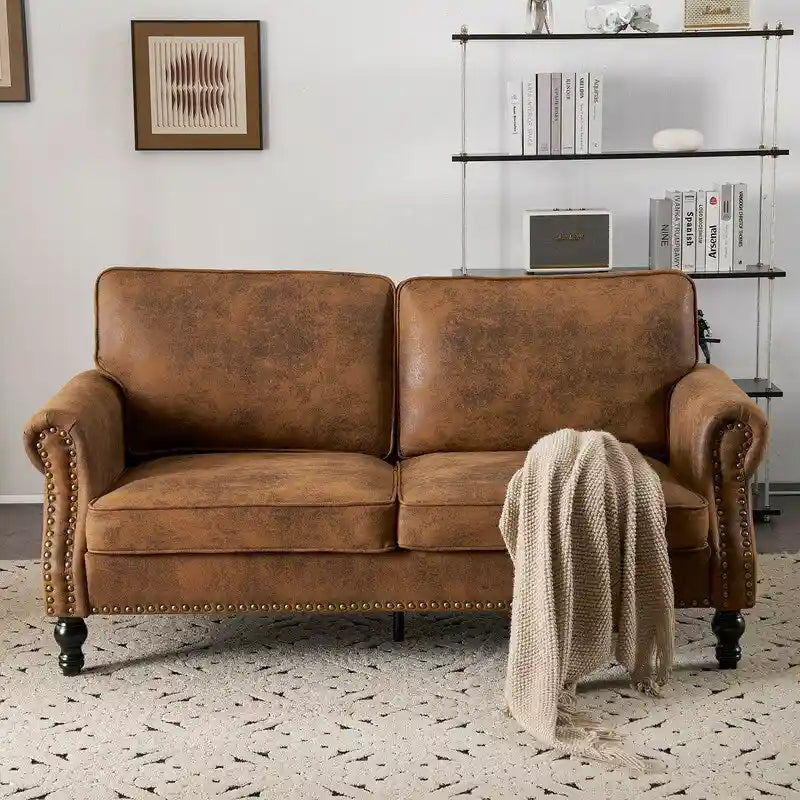 673231 Canapé double rembourré style milieu du siècle pour intérieur