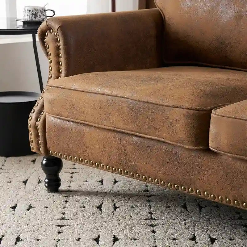 673231 Canapé double rembourré style milieu du siècle pour intérieur