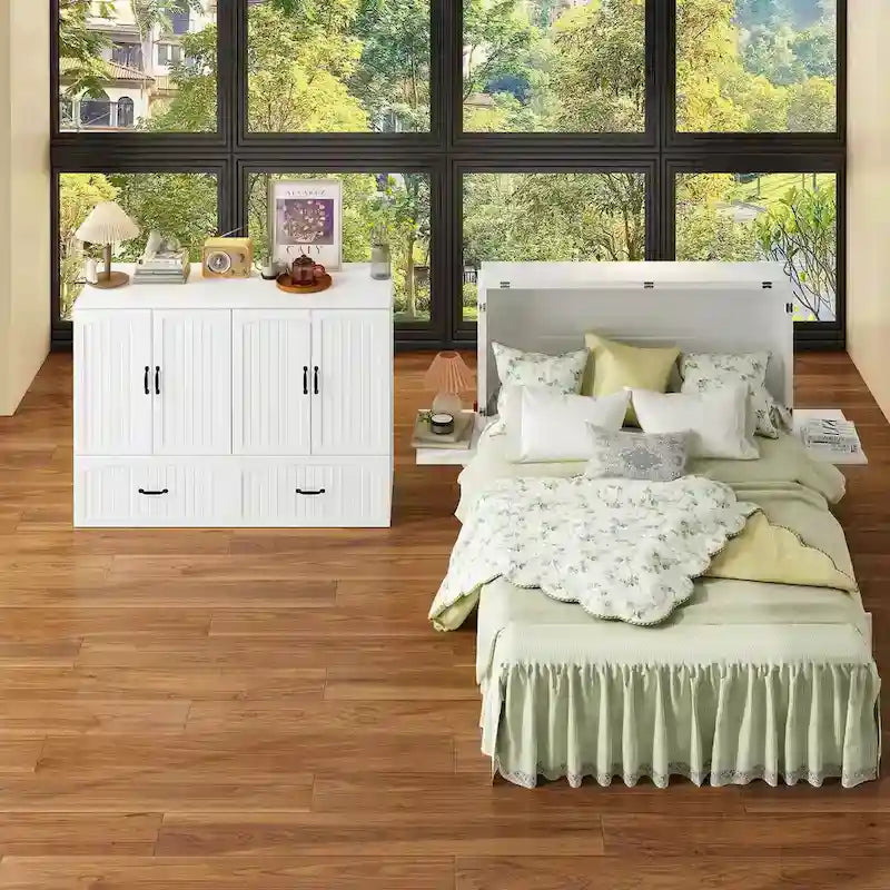 Multifunctional Murphy Bed Cabinet for Small Spaces, Storage & Comfort