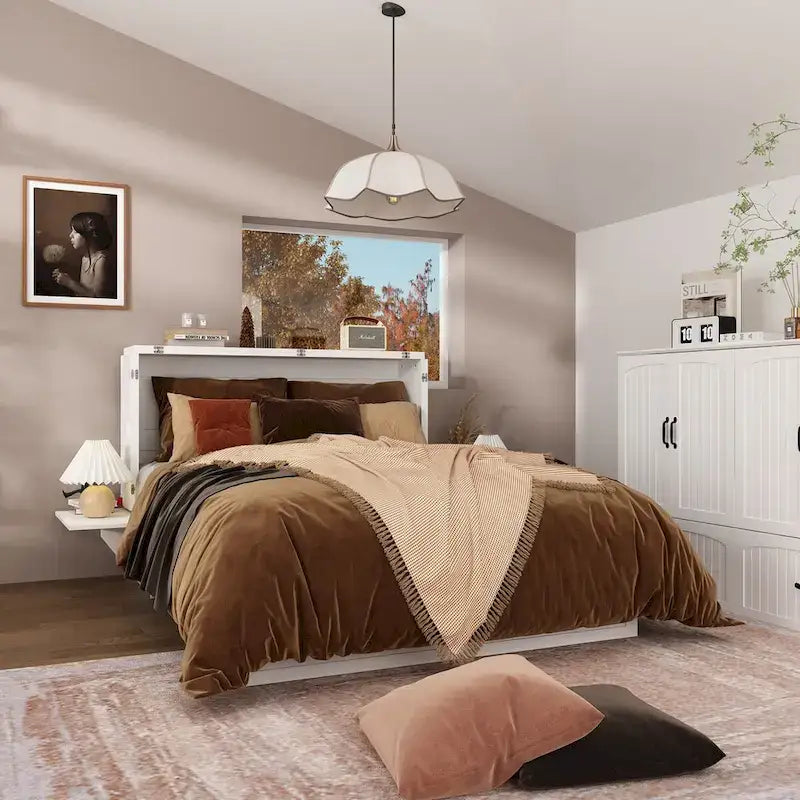 Lit escamotable multifonctionnel pour petits espaces, rangement et confort