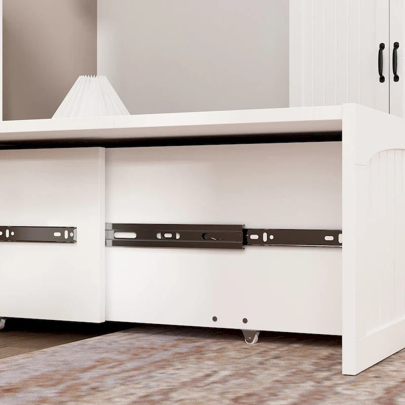 Lit escamotable multifonctionnel pour petits espaces, rangement et confort