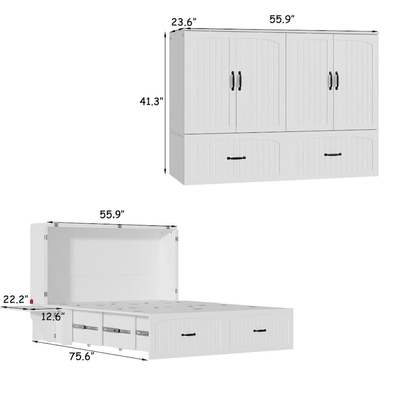 Lit escamotable multifonctionnel pour petits espaces, rangement et confort